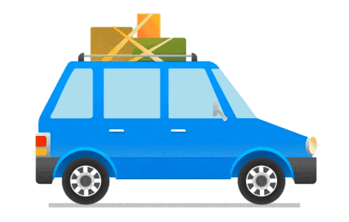 Animated car icon for airport pickup service